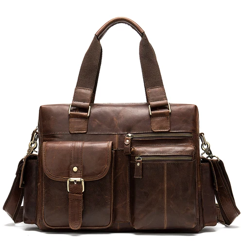 8537D4redbrown WESTAL, мужской портфель, кожаная сумка для ноутбука, мужская сумка на плечо, мужские портфели, сумки, сумки для офиса, для мужчин, деловая сумка для документов - Цвет: 8537D4redbrown