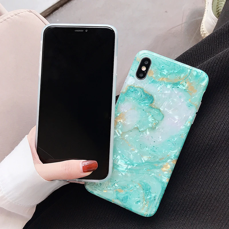 Чехол для телефона с акварельным рисунком iPhone XS Max X XR 7 8 Plus мягкий чехол мраморным