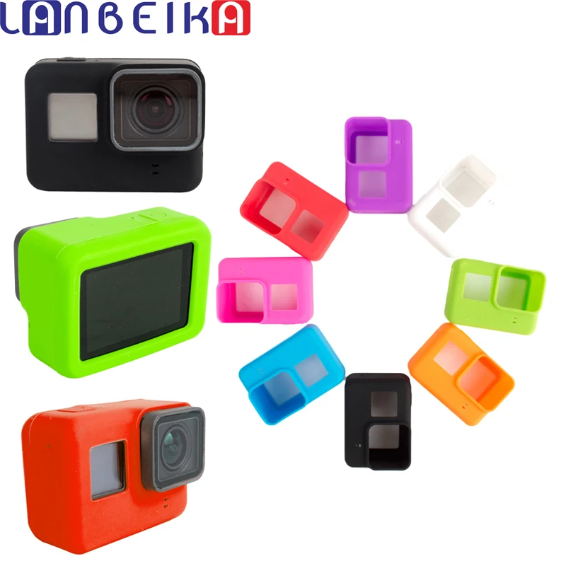 LANBEIKA для Gopro Hero 6 5 7 черный силиконовый резиновый чехол Защитный Мягкий аксессуары
