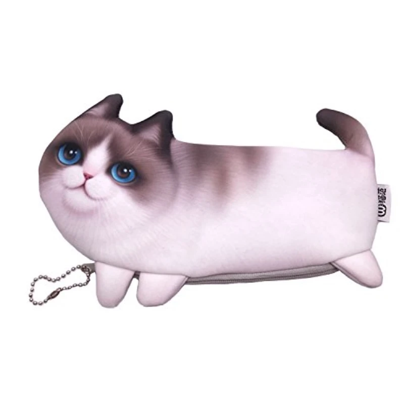 Чехол для макияжа с кошкой косметичка туалетных принадлежностей пенал 3D принтом