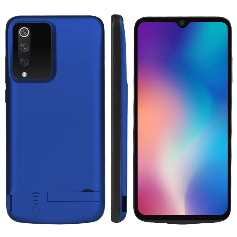 Синий 5000mAh mi 9 USB power bank чехол для зарядного устройства для Xiaomi mi 9 противоударный чехол для блока питания Подставка для зарядки задняя крышка - Цвет: Синий