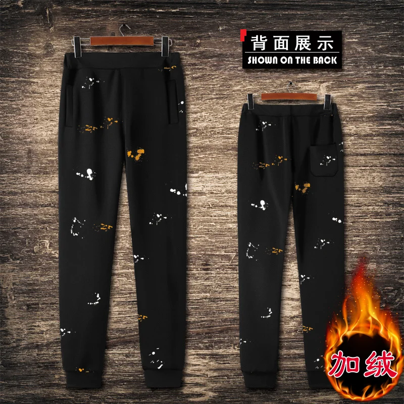 

Korean style exquisite leaves pattern printing fashion hip hop joggers New arrival 2018 quality oversized loose pants men S-4XL