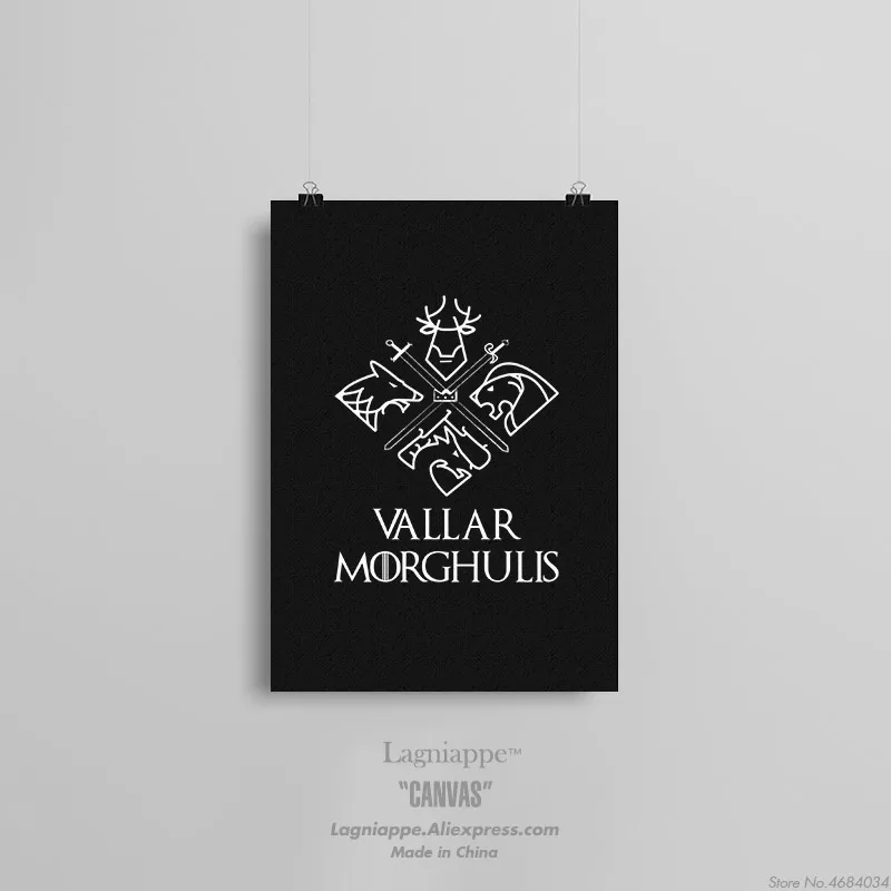 GOT Targaryen Stark Lannister house logo домашний декор для детской комнаты, спальни, принт, плакат, картина, настенная живопись, холст - Цвет: L 605A2
