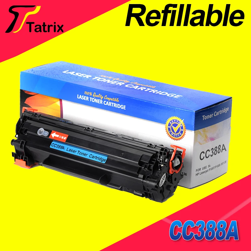 Фото Многоразовый тонер-картридж для принтера HP88A 388A CC388A для HP LaserJet P1007 P1008 P1106 P1108 M1136 1213nf 1216nfh №1