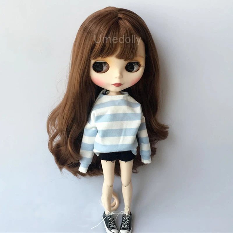 1 шт. Модная Одежда для кукол Blyth футболка в полоску + шорты Барби курн Azone Licca 1/6