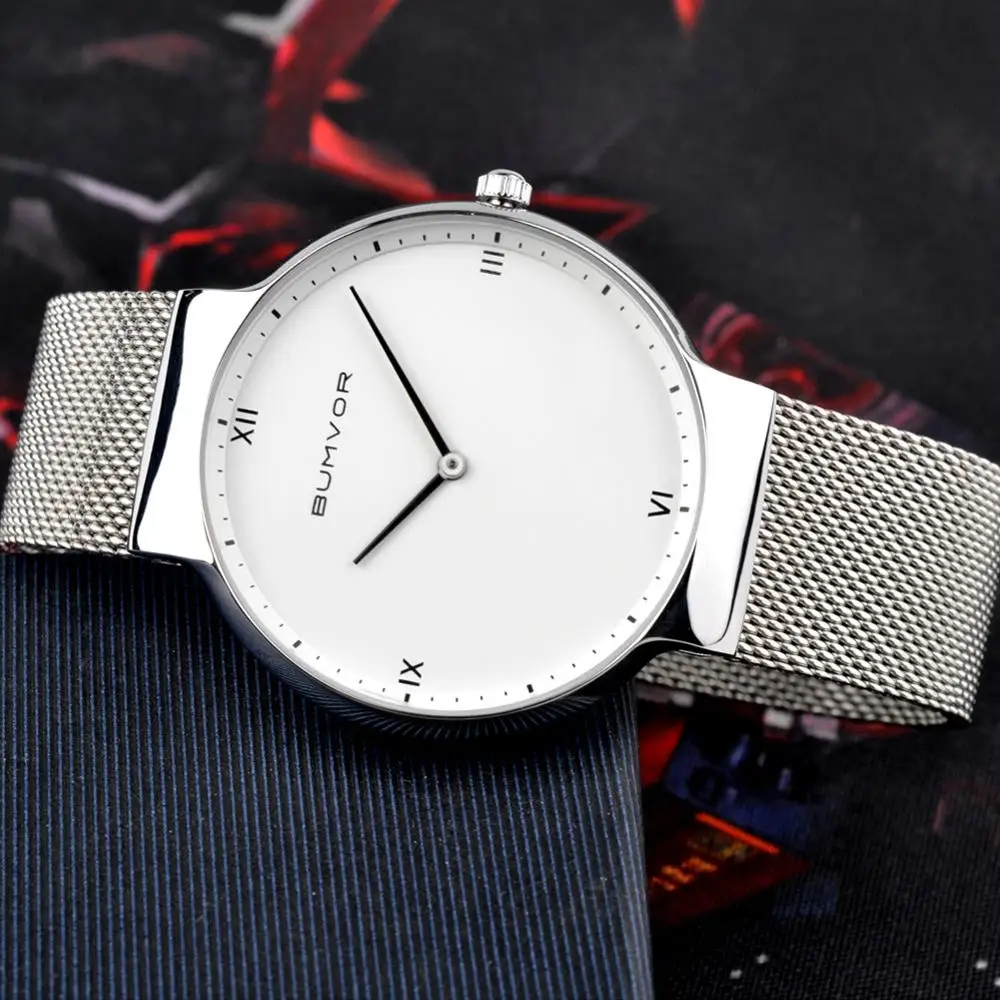 Montre Femme современная мода Reloj Mujer черные кварцевые часы для женщин сетчатый Браслет