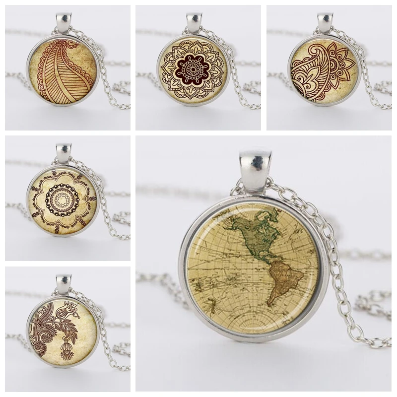 SUTEYI винтажные стеклянные подвески с кабошоном подвеска для йоги татуировка из