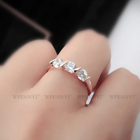 Классические 3 шт 0.25ct прозрачные циркониевые Кристальные женские кольца на палец