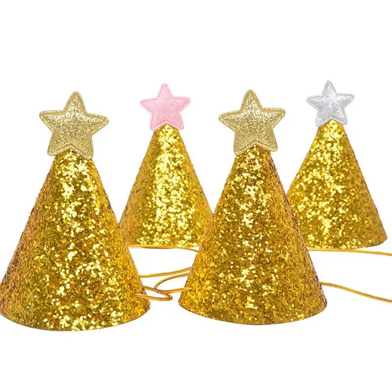 2Pcs/set Pet Dogs Caps Stars Cat Dog Birthday Costume Sequin Design Headwear Cap Hat Christmas Party Pets Accessories