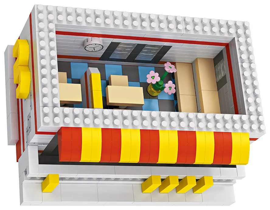 LOZ Diamant Blocs Architecture Mini Street View ресторанные блоки de Construction Magasin Boutique Modele DIY Nano Mirco Brique |