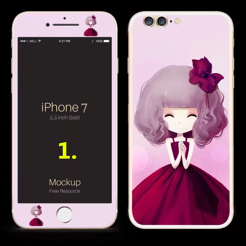 10 pcs 9H HD beautiful girl pattern Front + Back Tempered Glass For iPhone 6 6s plus Mobile phone cover screen protection film | Мобильные
