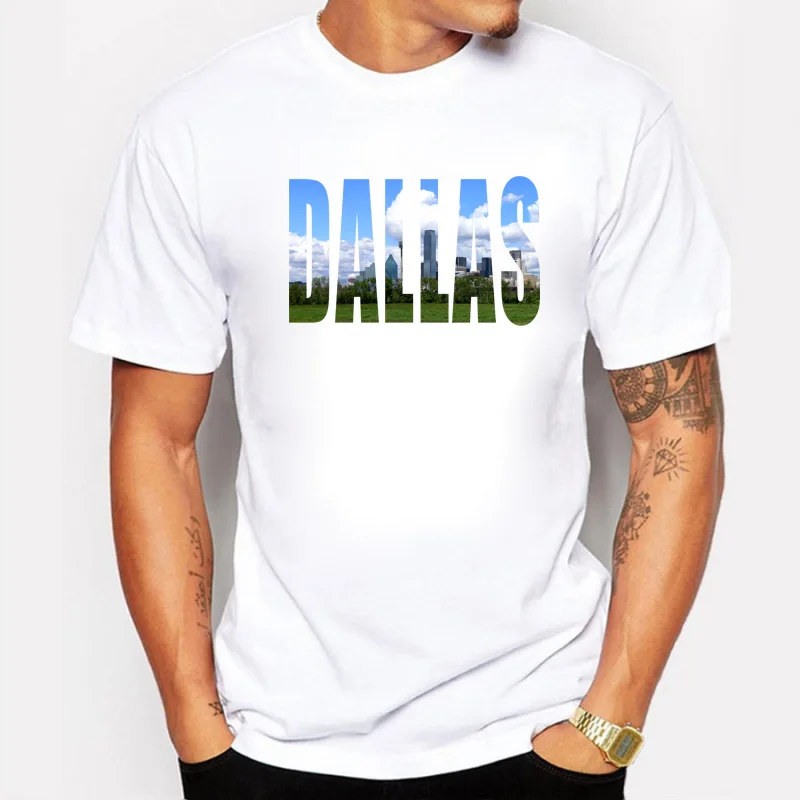 Брендовая одежда BLWHSA Мужская футболка с изображением города Даллас мужские