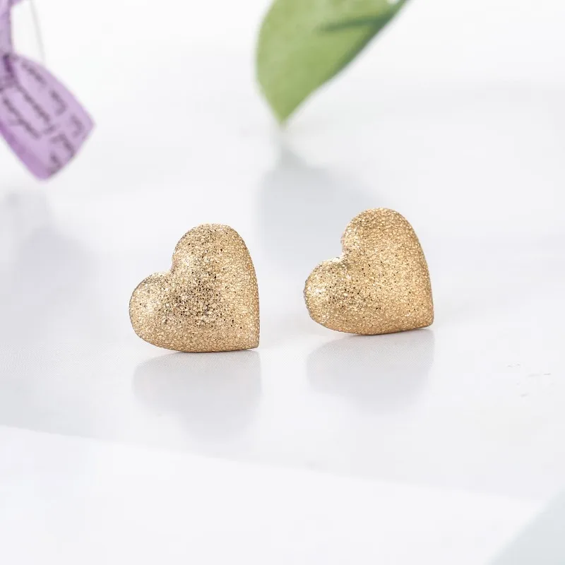 Современные женские серьги 2019 простые матовые Металлические овальные сердца