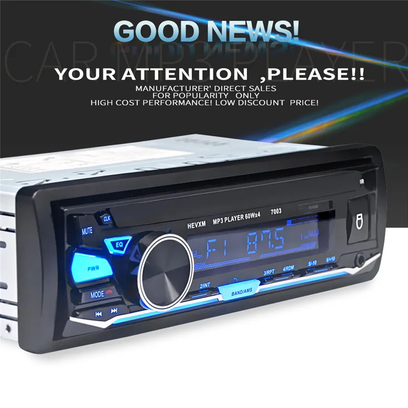 Автомобильный радиоприемник 12 В Bluetooth авто стерео аудио плеер AUX IN FM MP3 USB