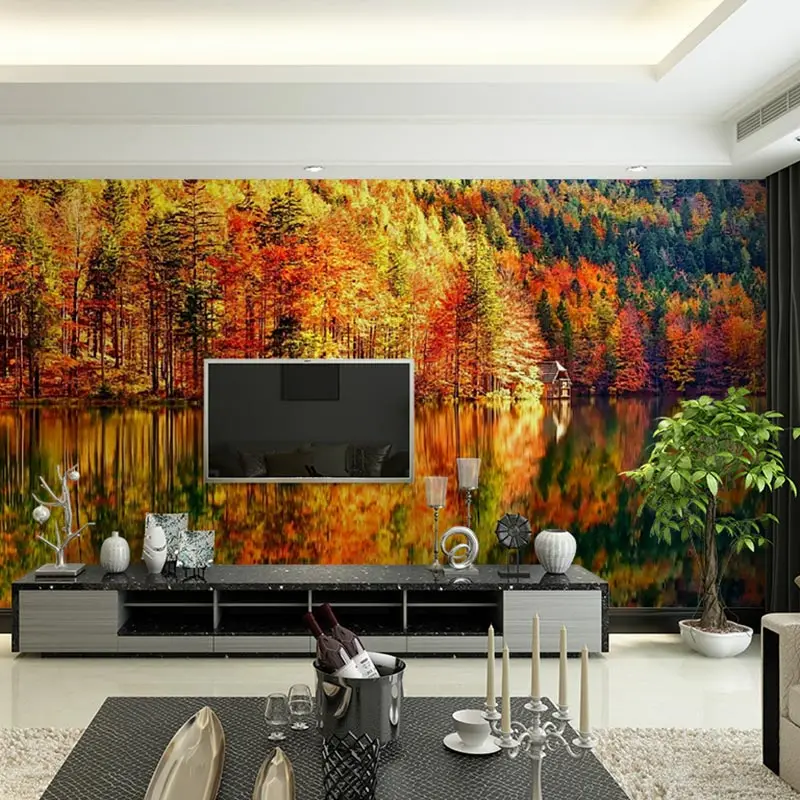 Домашний декор настенные бумаги природа осень лес пейзаж фото обои 3D для