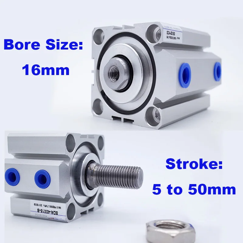 Пневматический привод с двойным действием внутренний/наружный диаметр резьбы 16