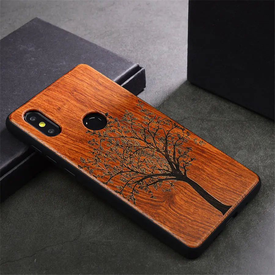 Уникальный чехол для Xiaomi Mi 8 оригинальная тонкая бамбуковая деревянная Задняя