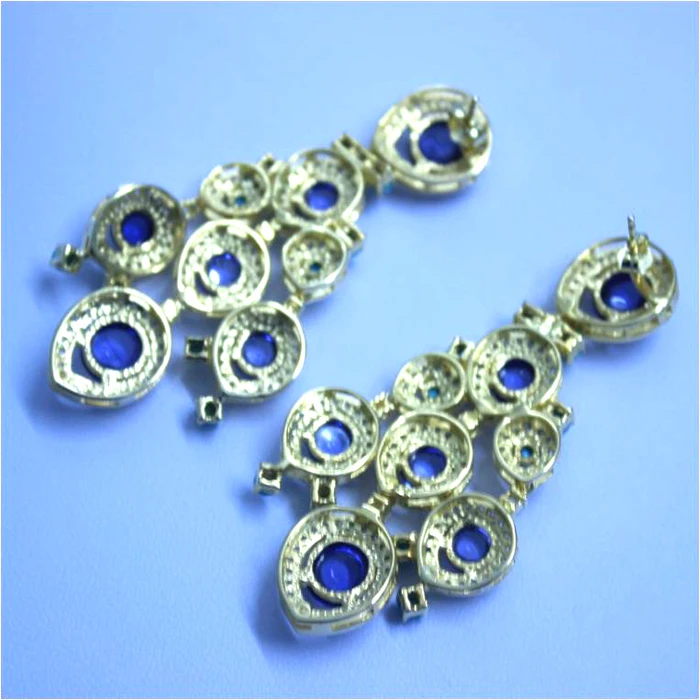 Новинка настоящее Qi Xuan_Fashion Jewelry_Dark Blue Stone свадебные ювелирные изделия Sets_S925
