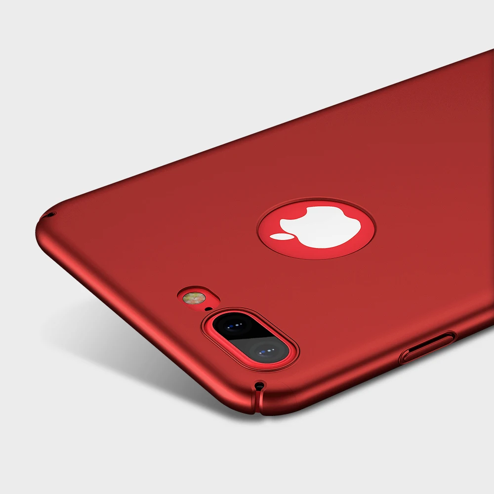 FLOVEME Жесткий красный матовый чехол из поликарбоната для iPhone 7 8 Plus 6 6s роскошный