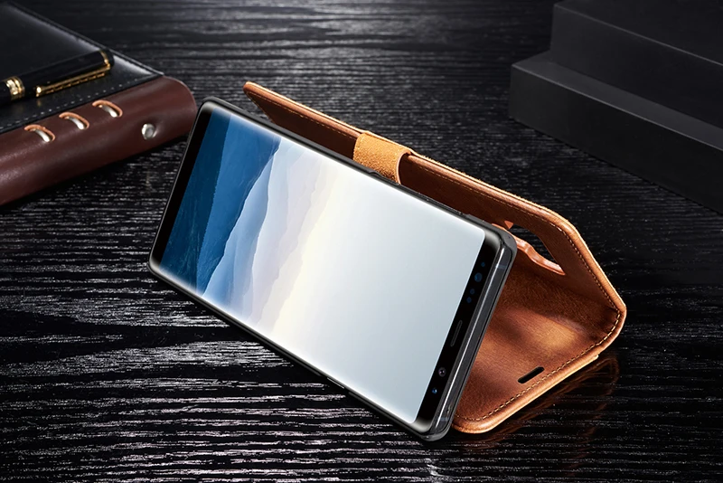 Роскошный чехол из натуральной кожи для S10 Plus E Магнитный чехол съемный для samsung Galaxy Note 10 9 8 S9 S8 S10 Plus A6 A7 A8