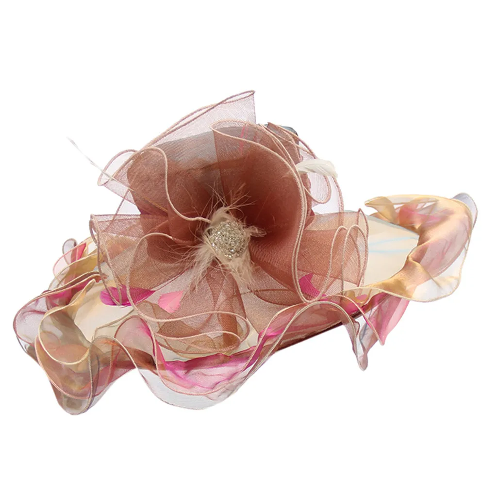 Women's Church Derby Fascinator Cap Kentucky Tea Party Wedding Hat for Women Wide Brim Fedoras A501 | Аксессуары для одежды