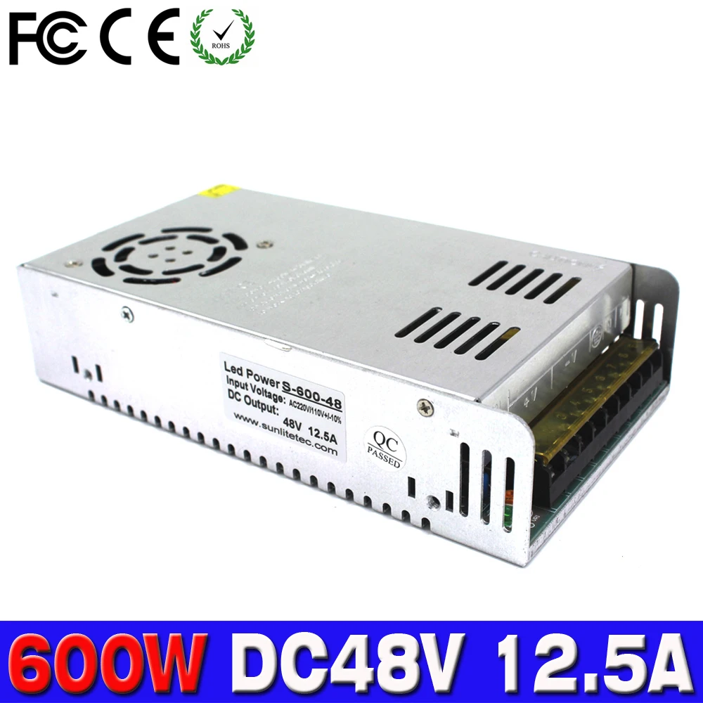 Лучшее качество 48V 12.5A 600W Драйвер импульсного источника питания для светодиодной
