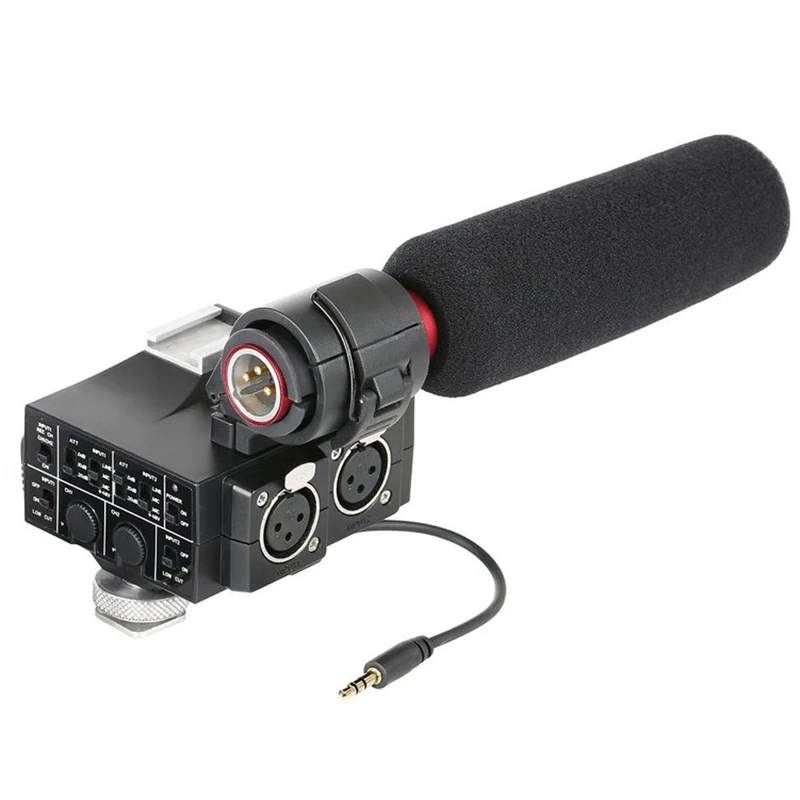 Saramonic MixMic Shot GUN видео микрофон со встроенным 2 канальным XLR аудио адаптером для DSLR