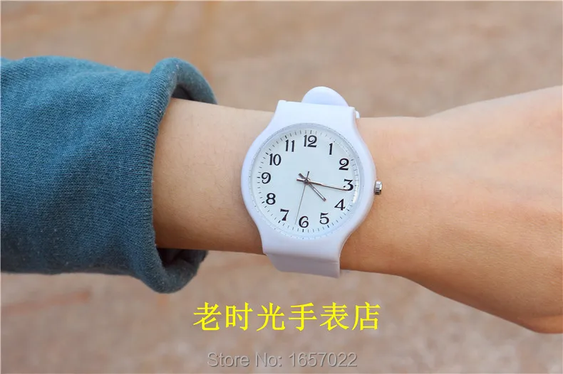 

Hotime promotion silicone simple design wristwatches for students quartz sports watch women&men casual number dial watches