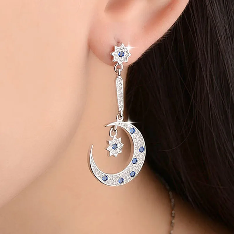 Женские серьги EFOX модные длинные серьги-пусеты с австрийскими кристаллами |