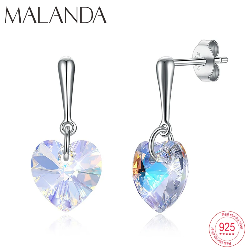 Женские Висячие серьги Malanda XILION сережки из стерлингового серебра Swarovski с