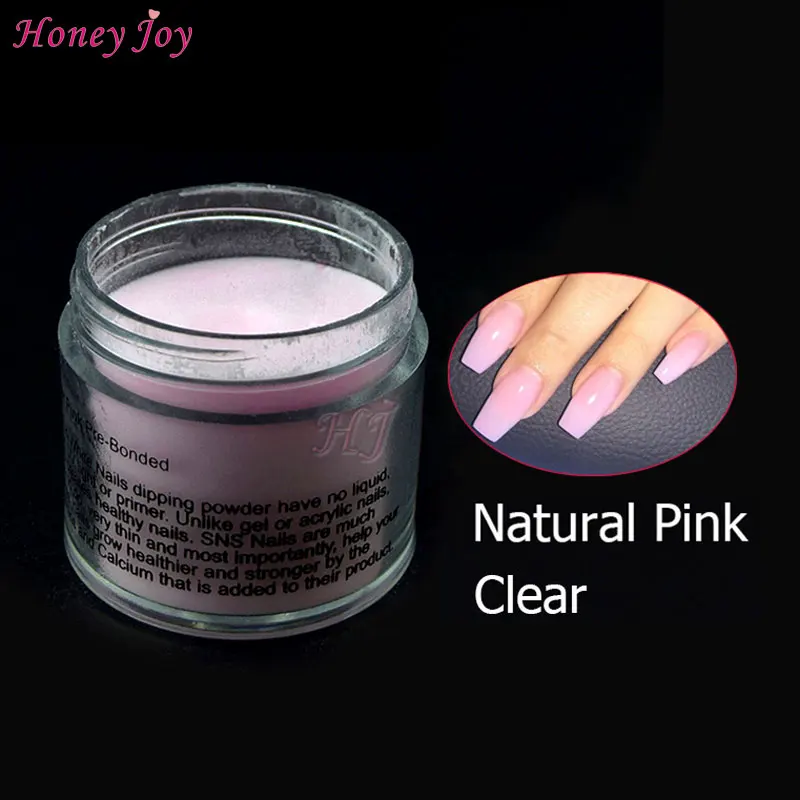 Clear Natural Pink Очень тонкий, 28 г/кор., французский, белый, прозрачный, розовый, телесный, погружной порошок, без лампы, для лечения Ногтей, Dip порошок, натуральный, сухой гель для ногтей, салонный эффект - Цвет: Clear Natural Pink