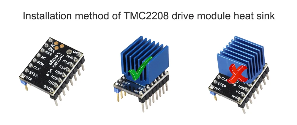 3 комплекта/партия DSWAY 3D-принтеры часть 4 шт./лот Lerdge TMC2208 Драйвер шагового двигателя Stepstick ультра-тихий заменить TMC2100 радиатора