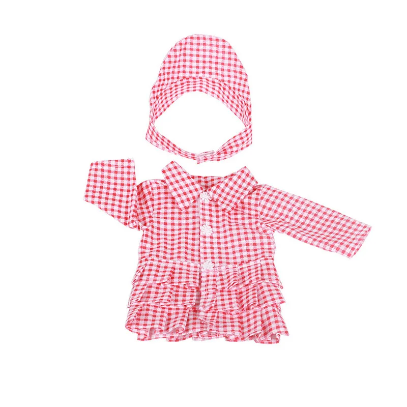 Clothes For 18inch United States Girl Doll Red Grid Blouse Dress With Sunhat Accessories Fit Dolls | Игрушки и хобби