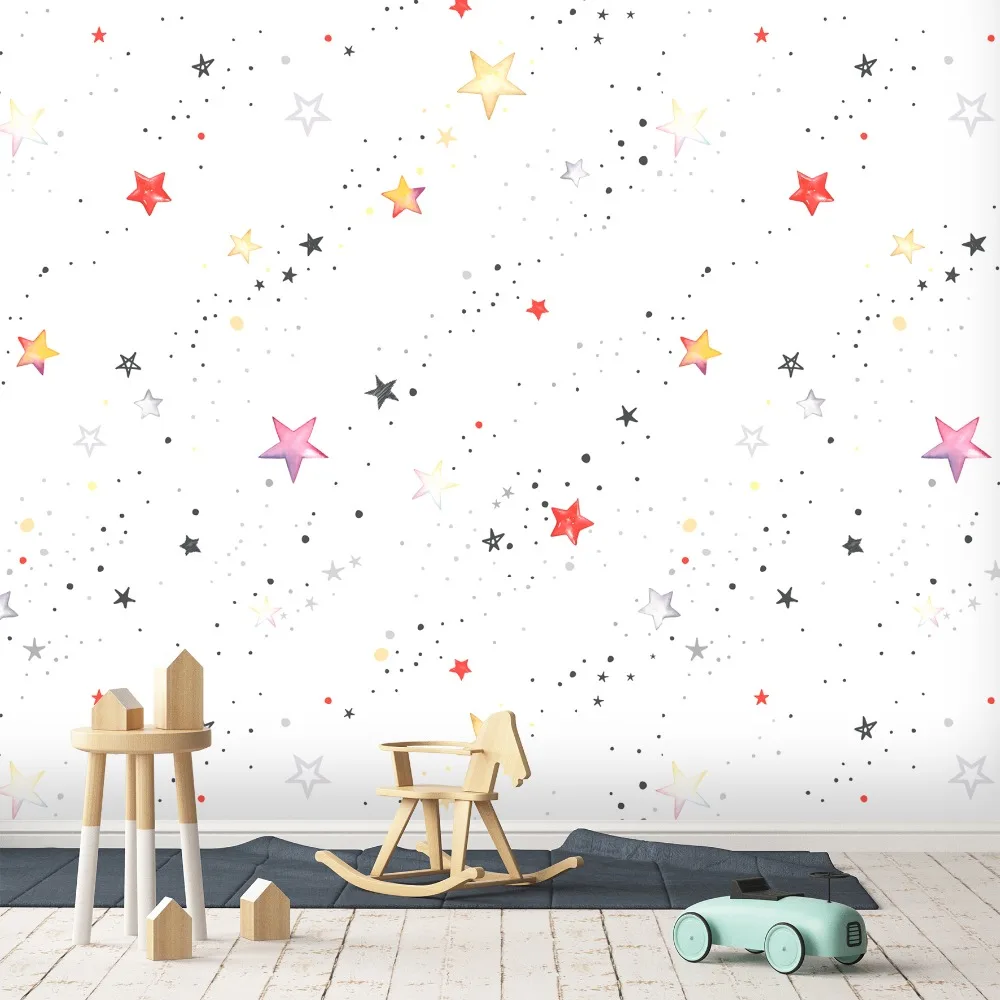 

[Self-Adhesive] 3D Flashing Color Stars 5 Wall Paper mural Wall Print Decal Wall Murals