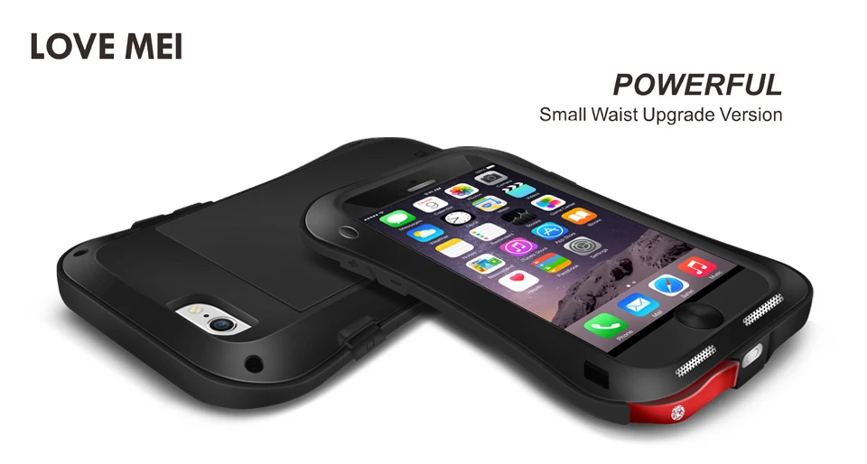 Gorilla glass) LOVE MEI Armor чехол для iPhone 6 6s 6 Plus металлический алюминиевый чехол для iPhone 6s Plus 6 Plus защита от воды/ударов/дождя