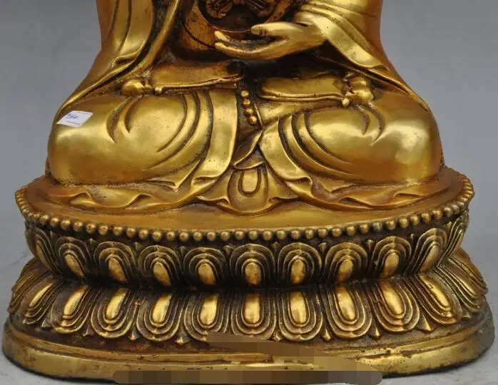 

Free shipping S00525 13"china buddhism bronze gilt kwan-yin GuanYin Bodhisattva goddess buddha statue