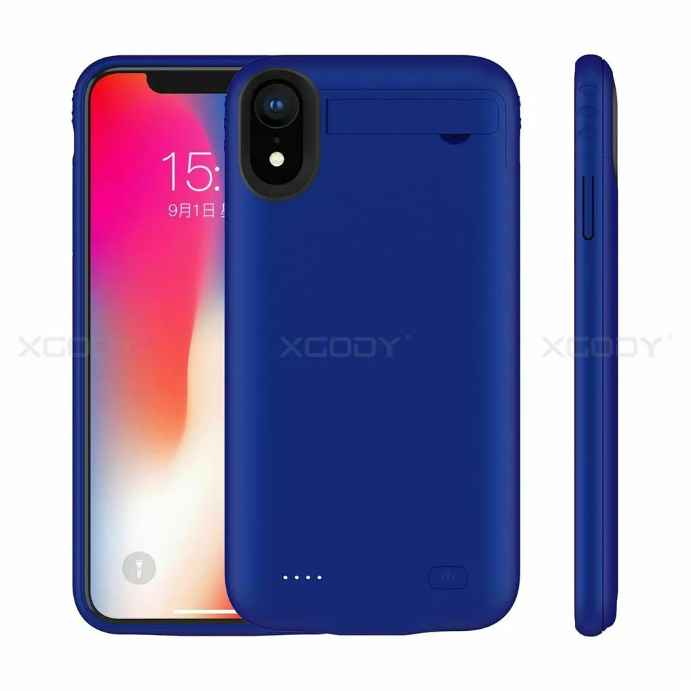 XGODY 5200 мАч умный чехол для аккумулятора для iphone XR XSMAX Внешний чехол для зарядки аккумулятора для iphone XR XSMAX с держателем для телефона