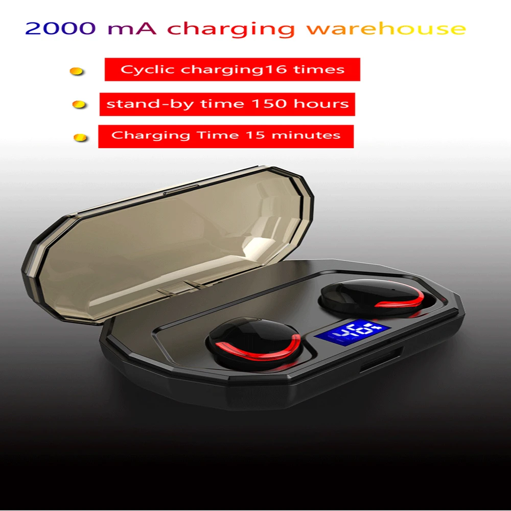 Classic R10 TWS True Wireless Earphone Waterproof IPX5 Bluetooth Headset Earbuds with LCD Screen Charging Case 3000mAh | Электроника