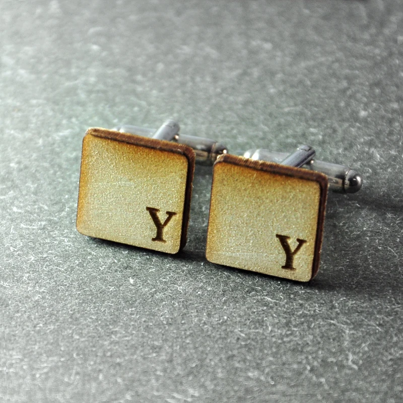 

Mens Cuff links, Custom name cuff link Wedding cuff links wooden