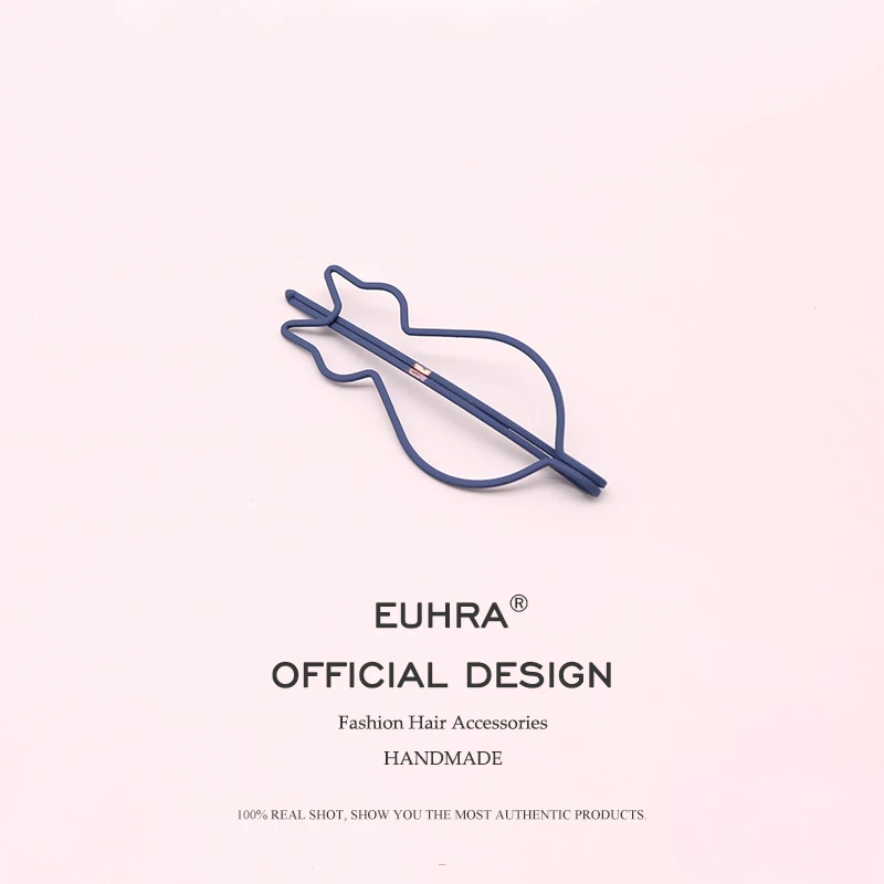 Blue 2 шт. EUHRA модный металлический милый маленький кот в форме заколки для волос разноцветная шпилька для волос Skullies Волосы Когти инструмент для укладки волос - Цвет: Blue
