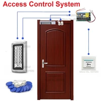 ip68 waterproof 125khz rfid door access control system kit 600lbs magnetic lock switchpower supply 10 key fobsdoor sensor