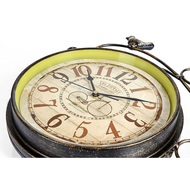 Двухсторонние настенные часы винтажные из кованого железа цифровые Duvar Saati | Дом и