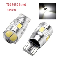 ysy 100pcs t10 canbus bulb 5630 6 smd led error free car side wedge light bulb with lens auto interior dome map door lamp
