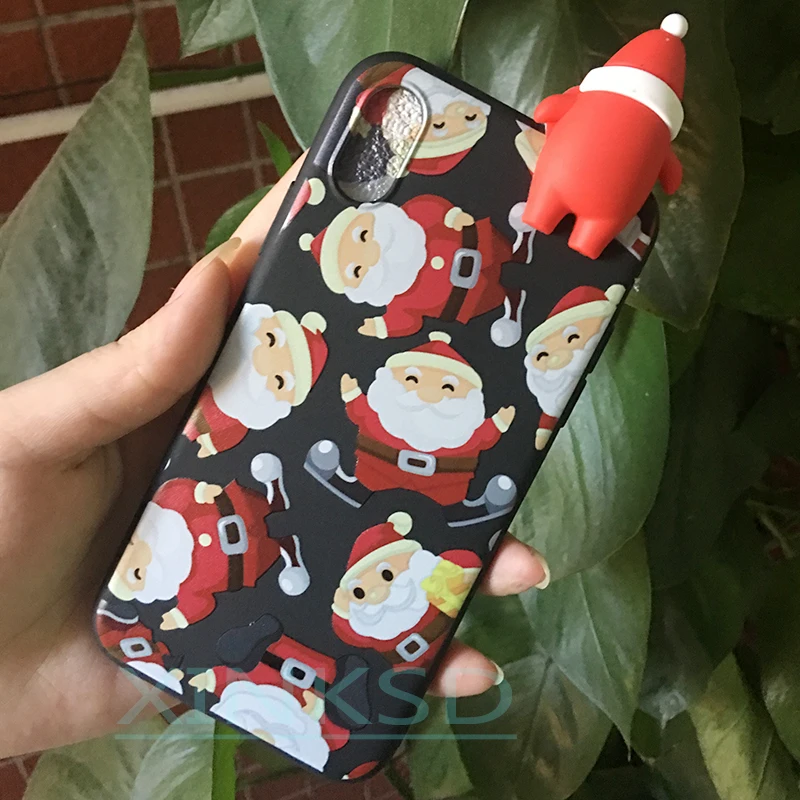 Рождественские мягкие дизайнерские чехлы с Санта Клаусом для Iphone 7 7Plus 6 6S 5