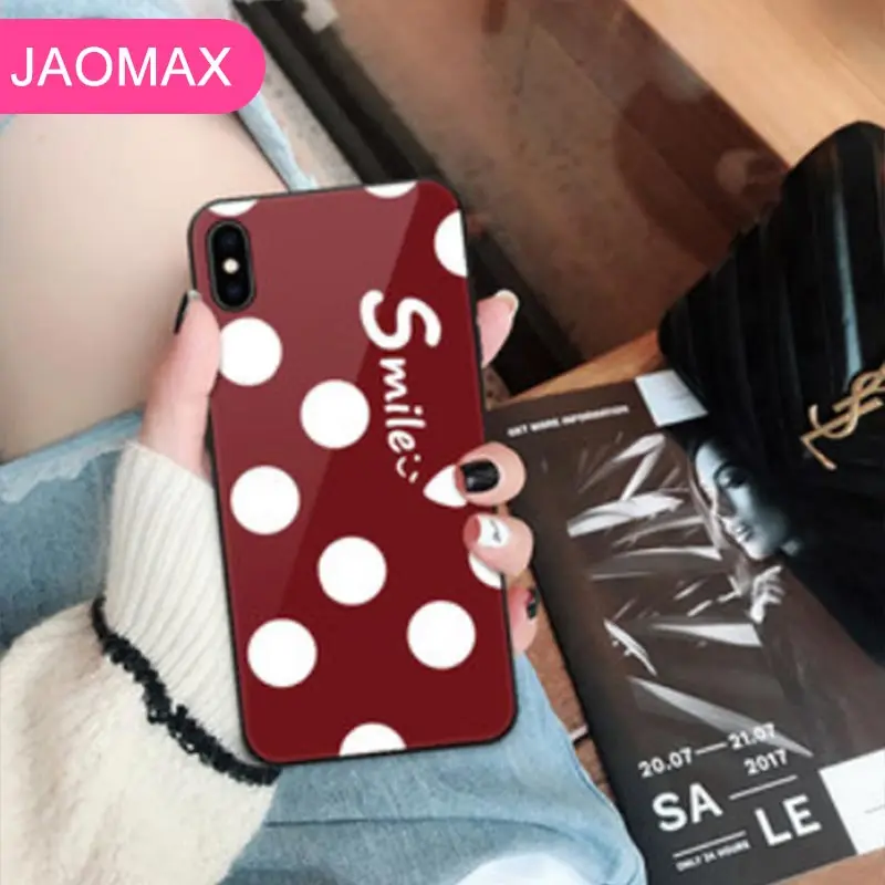 Jaomax волновая точка улыбка любящее сердце закаленное стекло телефон рамка для iPhone