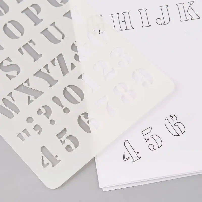 

12Pcs Kids English Letters Drawing Molds Children Painting Stencils DIY Paper Art Craft Card Label Scrapbook Bookmark