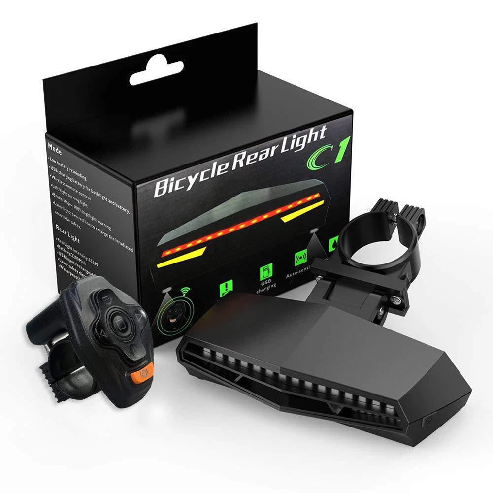 Беспроводной велосипед Smart дистанционного включения USB Перезаряжаемые хвост