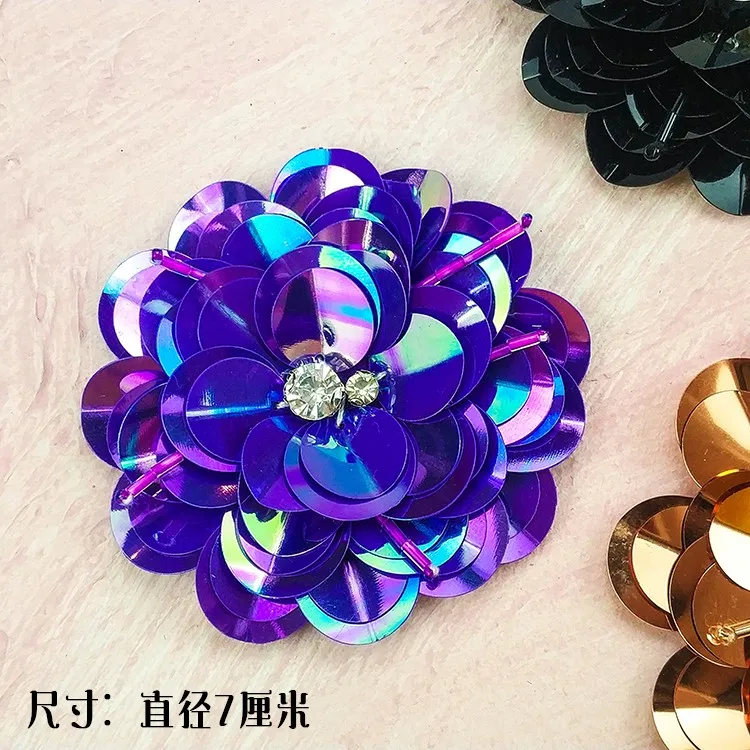 2019 NEW Multicolor flower sequined Rhinestones bead brooch patches sew on clothes shoes bags decoration DIY | Дом и сад