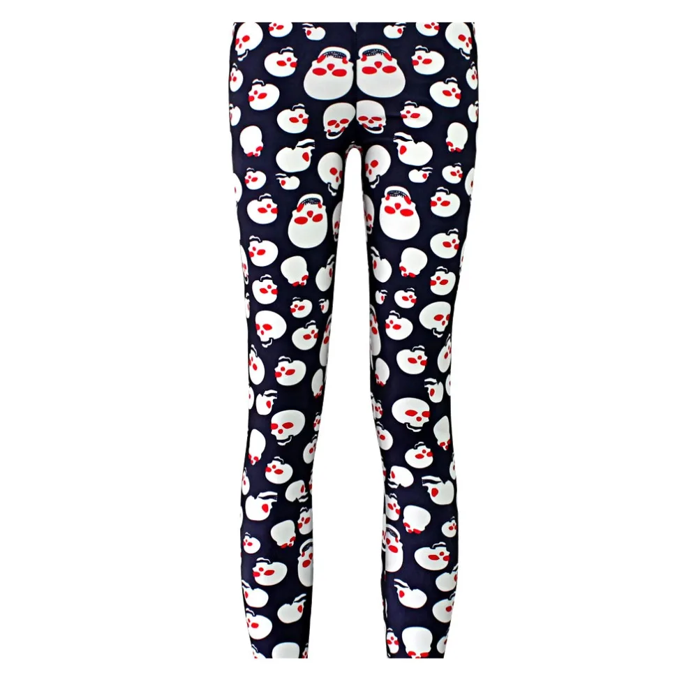 

Elastic Casual Pants 3D Digital Printing Red-eyed skeleton Pattern Women Leggings 7 sizes Fitness Clothing Free Shipping