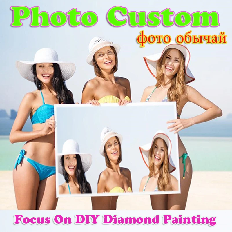 Частная фотография на заказ 5D DIY Алмазная картина полная квадратная вышивка